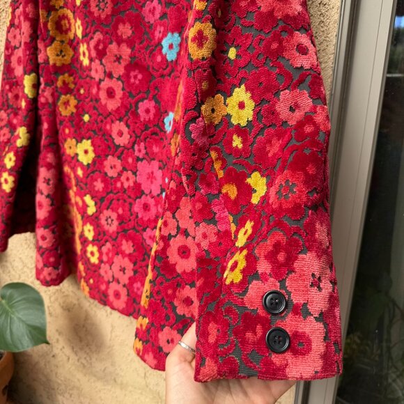 Incredible Vintage 60s Chenille Carpet Tapestry Jacket - Picture 3 of 4